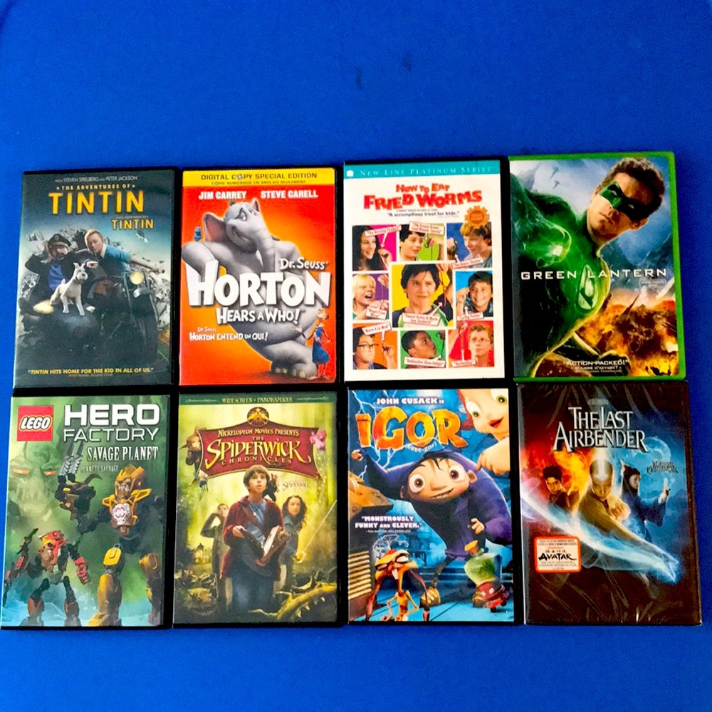 Bundle of 8 Family Movies - PG & G Rated DVDs